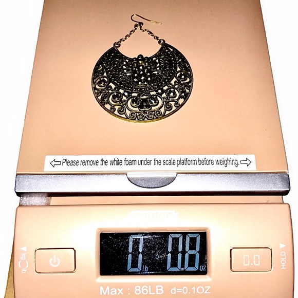 Bronze Round Jeweled Earrings - Picture 4 of 4